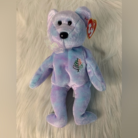 Ty(16) Issy Chicago Four Seasons Hotel Purple Stuffed Animal Bear - Picture 1 of 11
